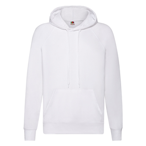 Felpa personalizzabile da uomo con cappuccio in policotone 280gr Fruit of the Loom LIGHTWEIGHT HOODED SWEAT 621400 - Bianco