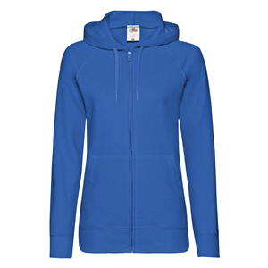 Felpa personalizzata con cappuccio in policotone 280gr Fruit of the Loom LADIES LIGHTWEIGHT HOODED SWEAT JACKET 621500 - Royal