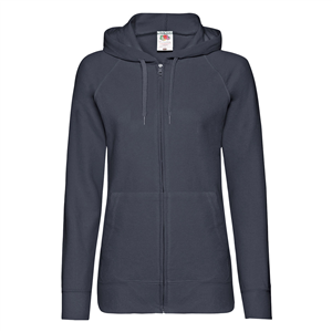 Felpa personalizzata con cappuccio in policotone 280gr Fruit of the Loom LADIES LIGHTWEIGHT HOODED SWEAT JACKET 621500 - Blu Notte