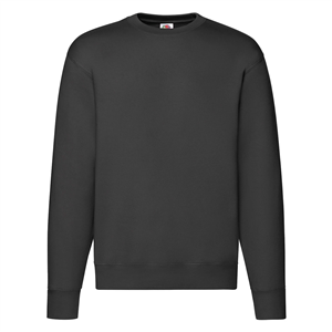 Felpa con logo da uomo girocollo in policotone 280gr Fruit of the Loom PREMIUM SET-IN SWEAT 621540 - Nero