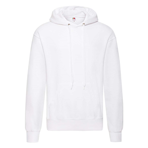 Felpa personalizzabile da uomo con cappuccio in policotone 280gr Fruit of the Loom CLASSIC HOODED SWEAT 622080 - Bianco