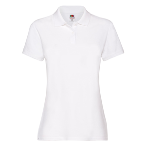 Polo personalizzata donna in cotone 210gr Fruit of the Loom LADIES PREMIUM POLO 630300 - Bianco