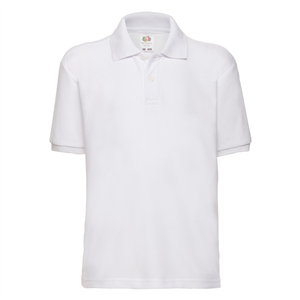 Polo da bambino bianca in policotone 280gr Fruit of the Loom KIDS 65/35 POLO 634170-WH - Bianco