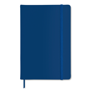 Taccuino personalizzato con elastico e copertina in poliuretano in formato A5 ARCONOT AR1804 - Blu