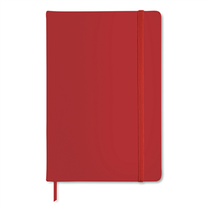 Taccuino personalizzato con elastico e copertina in poliuretano in formato A5 ARCONOT AR1804 - Rosso
