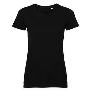 T-shirt personalizzabile da donna in cotone organico 160 gr Russell BAS108F - Nero