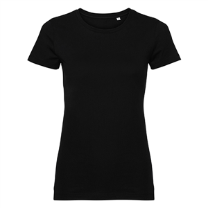 T-shirt personalizzabile da donna in cotone organico 160 gr Russell  BAS108F - Nero