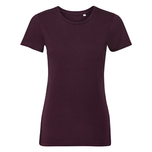 T-shirt personalizzabile da donna in cotone organico 160 gr Russell BAS108F - Bordeaux