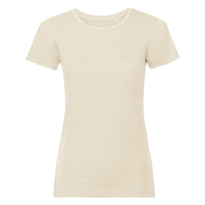 T-shirt personalizzabile da donna in cotone organico 160 gr Russell BAS108F - Natural