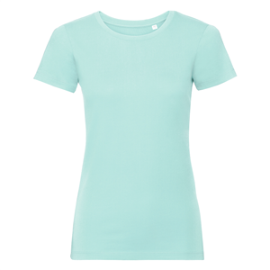 T-shirt personalizzabile da donna in cotone organico 160 gr Russell BAS108F - Acqua