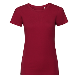 T-shirt personalizzabile da donna in cotone organico 160 gr Russell BAS108F - Rosso