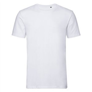 T-shirt personalizzata uomo bianca in cotone organico 160 gr Russell BAS108M-B - Bianco
