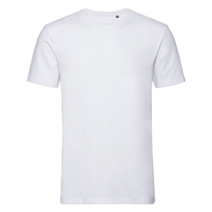 T-shirt personalizzata uomo bianca in cotone organico 160 gr Russell  BAS108M-B - Bianco