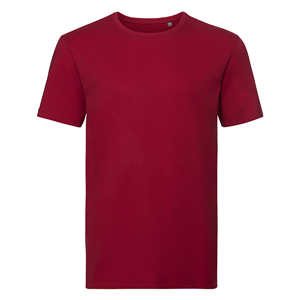 T shirt personalizzata uomo in cotone organico 160 gr Russell BAS108M - Rosso