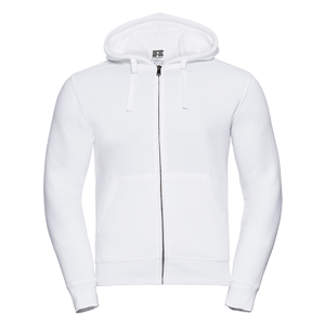 Felpa personalizzata da uomo con cappuccio e zip in cotone-poliestere 280gr Russell  BAS266M - Bianco