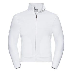 Felpa con logo full zip uomo in policotone 280gr Russell AUTENTHIC BAS267M - Bianco