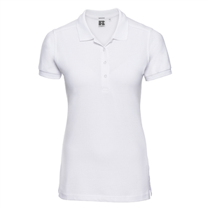 Polo donna stretch in cotone 210gr Russell  BAS566F - Bianco
