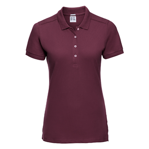 Polo donna stretch in cotone 210gr Russell  BAS566F - Bordeaux