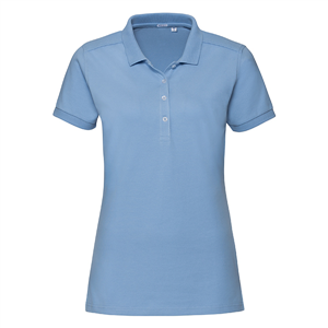 Polo donna stretch in cotone 210gr Russell  BAS566F - Cielo