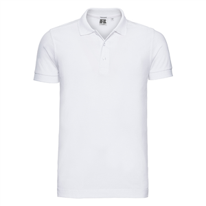 Polo uomo stretch in cotone 210gr Russell  BAS566M - Bianco