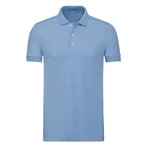 Polo uomo stretch in cotone 210gr Russell  BAS566M - Cielo