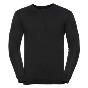 Pullover con scollo a v da uomo RUSSELL BAS710M - Nero