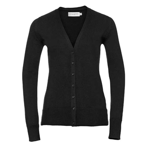 Cardigan donna con scollo a v RUSSELL BAS715F - Nero