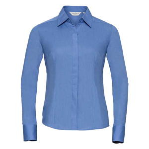 Camicia donna manica lunga in tessuto popeline RUSSELL BAS924F - Corporate Blue