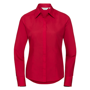 Camicia donna manica lunga in tessuto popeline RUSSELL BAS924F - Rosso