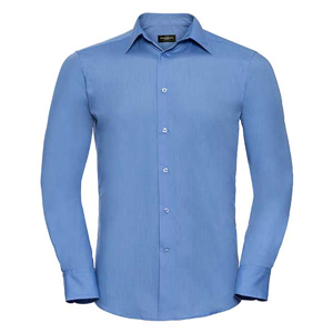 Camicia uomo manica lunga in tessuto popeline RUSSELL BAS924M - Corporate Blue