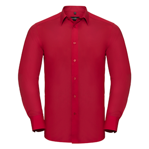 Camicia uomo manica lunga in tessuto popeline RUSSELL BAS924M - Rosso
