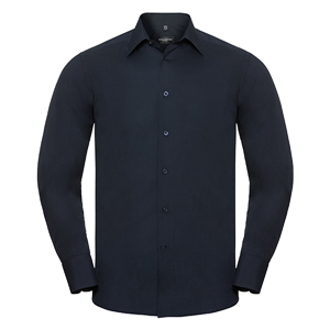 Camicia uomo manica lunga in tessuto popeline RUSSELL BAS924M - French Navy