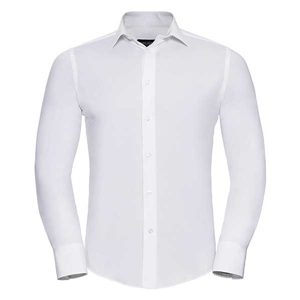 Camicia uomo stretch con maniche lunghe RUSSELL BAS946M - Bianco