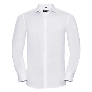 Camicia uomo stretch con maniche lunghe RUSSELL BAS960M - Bianco