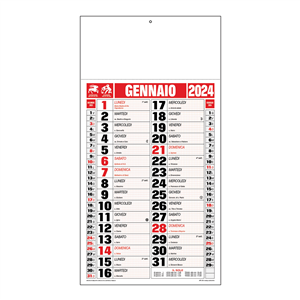 Calendario termosaldato quadrettato C0590 - Rosso - Nero