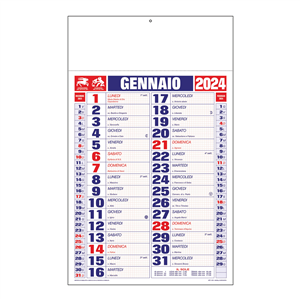 Calendario olandese termosaldato quadrettato C0690 - Rosso - Blu