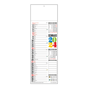 Calendario silhouette con anno a 4 colori e memo C0890 - Multicolor