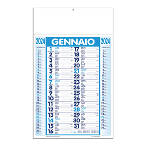 Calendario olandese termosaldato trimestrale C1290 - Azzurro - Blu