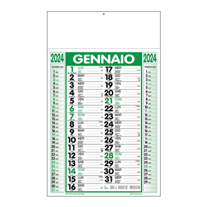 Calendario olandese termosaldato trimestrale C1290 - Verde - Nero