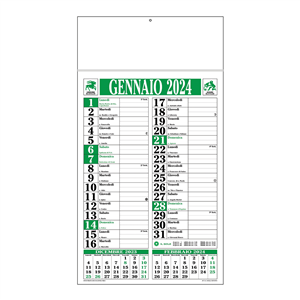 Calendario olandese listellato trimestrale C1891 - Verde - Nero