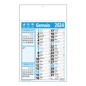 Calendario termosaldato con note C2390 - Azzurro - Nero