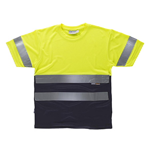 T-shirt alta visibilità WORKTEAM C3941 - Giallo/Blu Navy