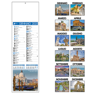 Calendario illustrato trimestrale CITTA' E MONUMENTI C4590 - Bianco