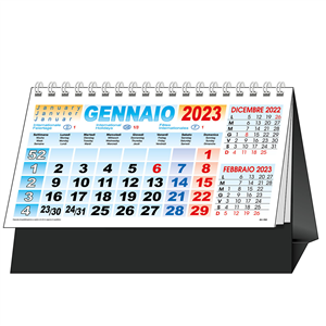 Calendario da tavolo trimestrale cartoncino nero C6351N - Multicolor