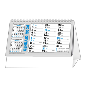 Calendario da tavolo trimestrale C6751 - Azzurro - Nero