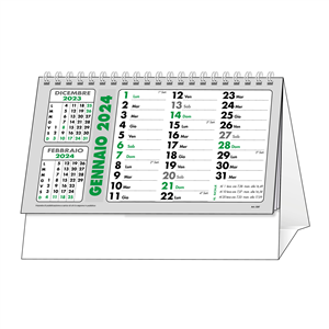 Calendario da tavolo trimestrale C6751 - Verde - Nero