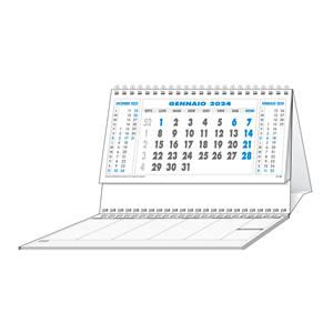 Calendario da tavolo con blocco perpetuo C6951F - Azzurro - Grigio
