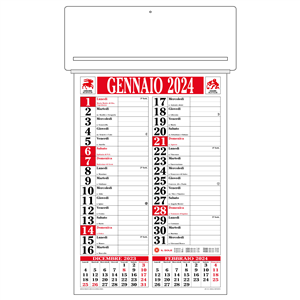 Calendario passafoglio trimestrale CP18 - Rosso - Nero