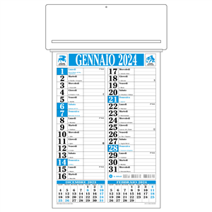 Calendario passafoglio trimestrale CP18 - Azzurro - Nero