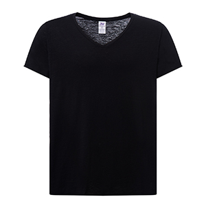 T shirt personalizzabile donna in cotone slub 120gr JHK CURVES SLUB CURVSSLUB - Nero